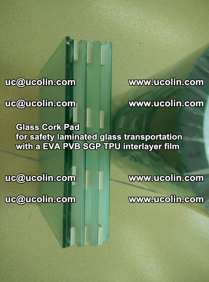 Glass Cork Pad for safety laminated glass transportation with a EVA PVB SGP TPU interlayer film (2)