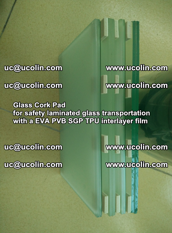 Glass Cork Pad for safety laminated glass transportation with a EVA PVB SGP TPU interlayer film (28)