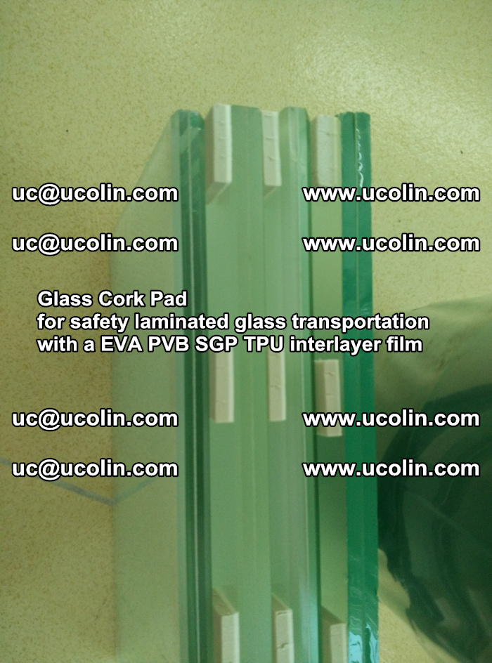 Glass Cork Pad for safety laminated glass transportation with a EVA PVB SGP TPU interlayer film (33)