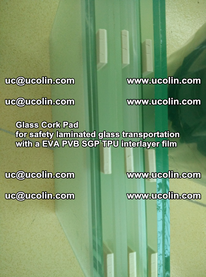 Glass Cork Pad for safety laminated glass transportation with a EVA PVB SGP TPU interlayer film (44)